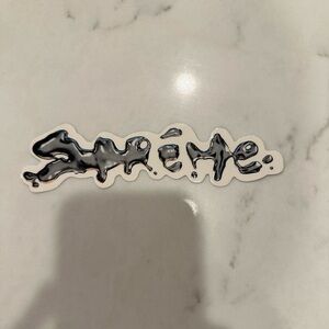 Supreme Metallic Black Sticker